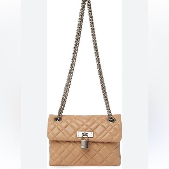 Kurt Geiger Handbags - KURT GEIGER Mini Brixton Quilted Leather Shoulder Bag in Camel NEW MSRP $225
